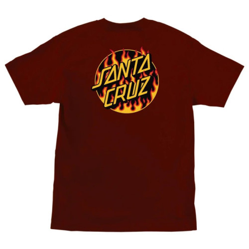Tričko Santa Cruz X Thrasher Flame Dot - Burgundy