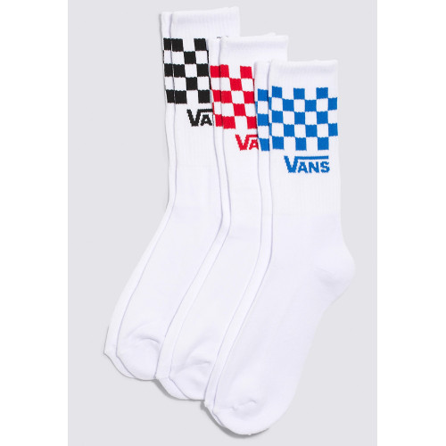 Ponožky Vans Check Crew - White - 3 páry